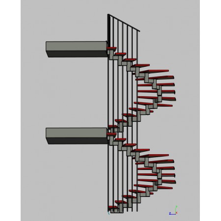 Металлическая лестница для трехэтажного частного дома А-51